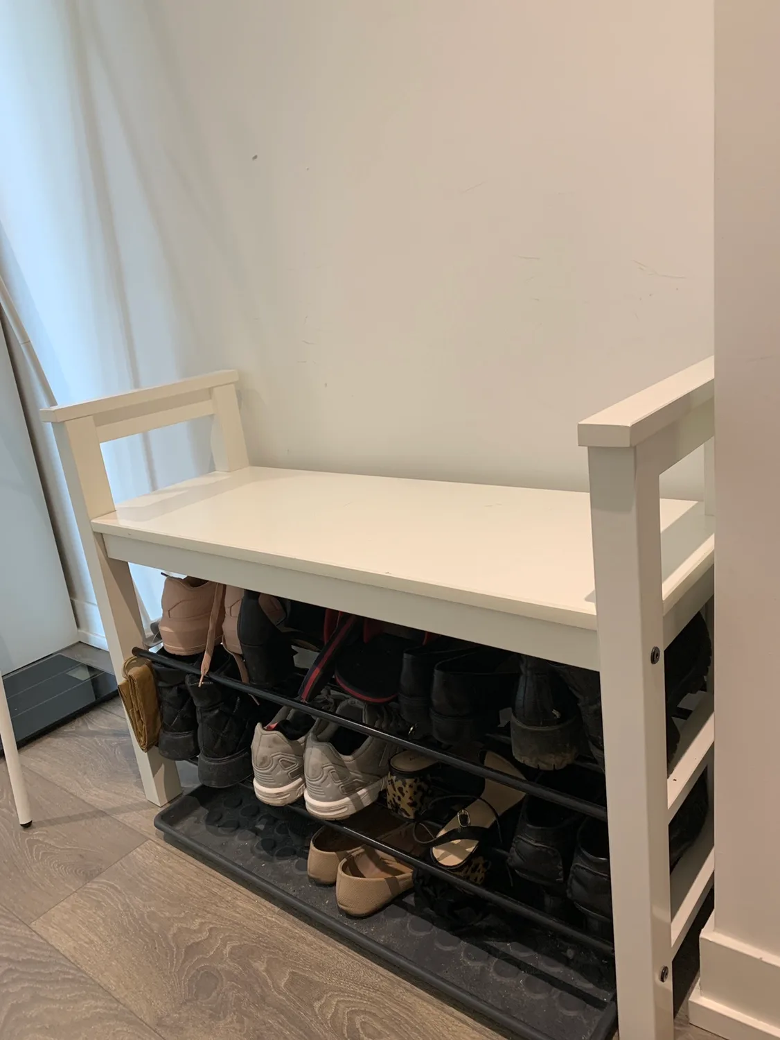 White Shoe Bench with Storage thumbnail
