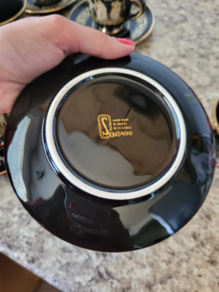 10pc tea set handmade in Greece in 24k gold image indicator(5)