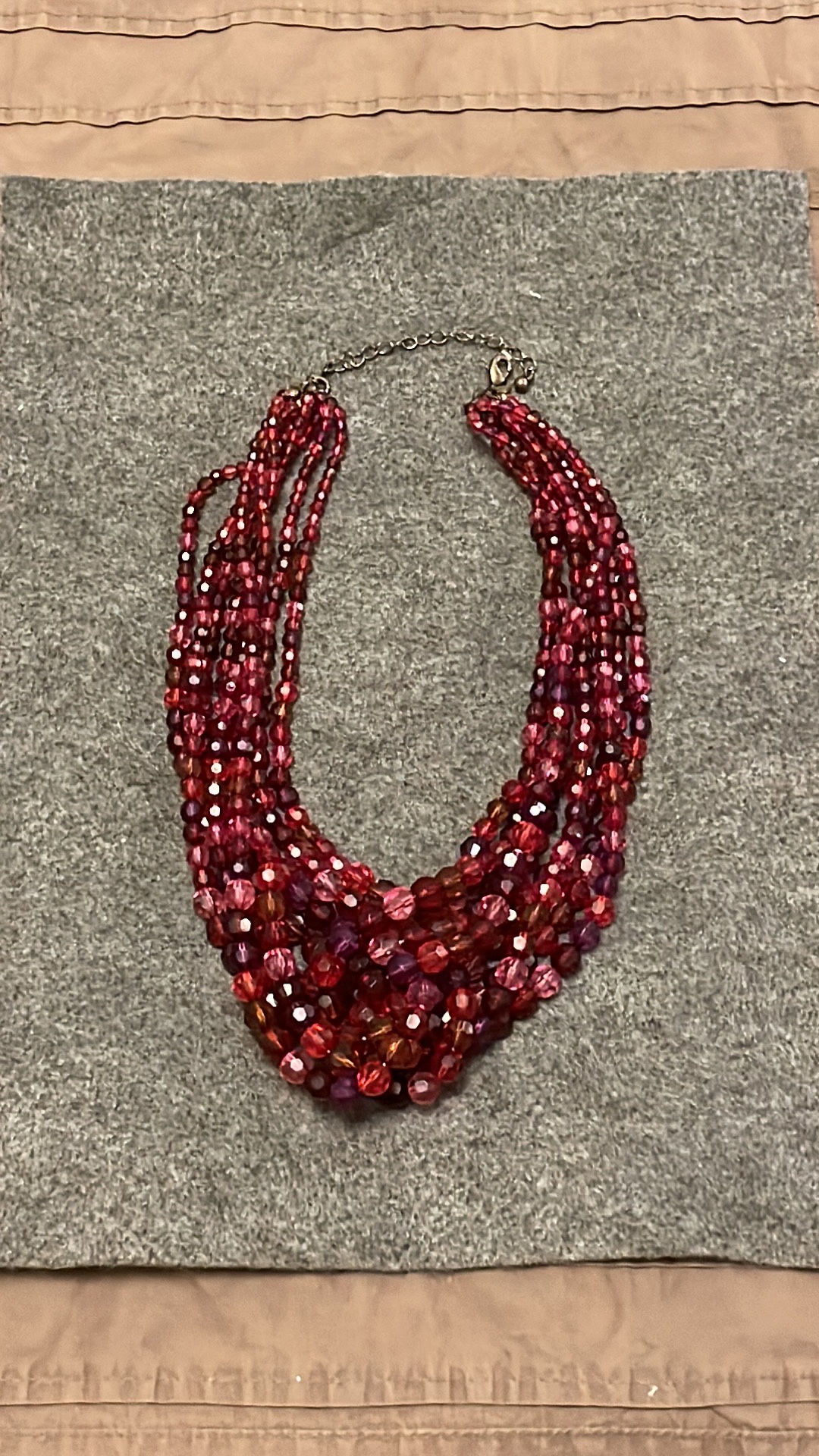 Ruby Red Beaded 8 Stand Necklace - photo 2