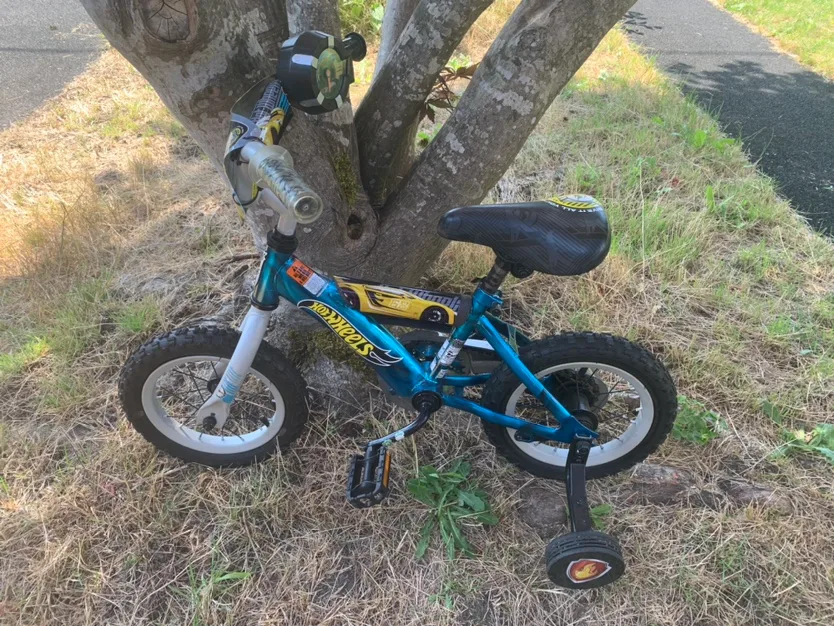 Child Hot Wheels Bike with Training wheels thumbnail