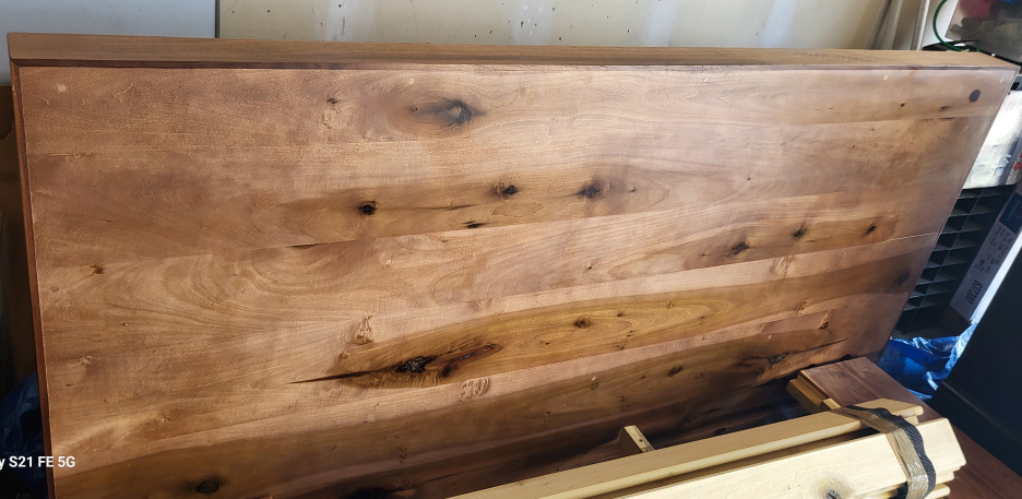 solid wood double bed frame but can be used for a queen mattress - photo 5