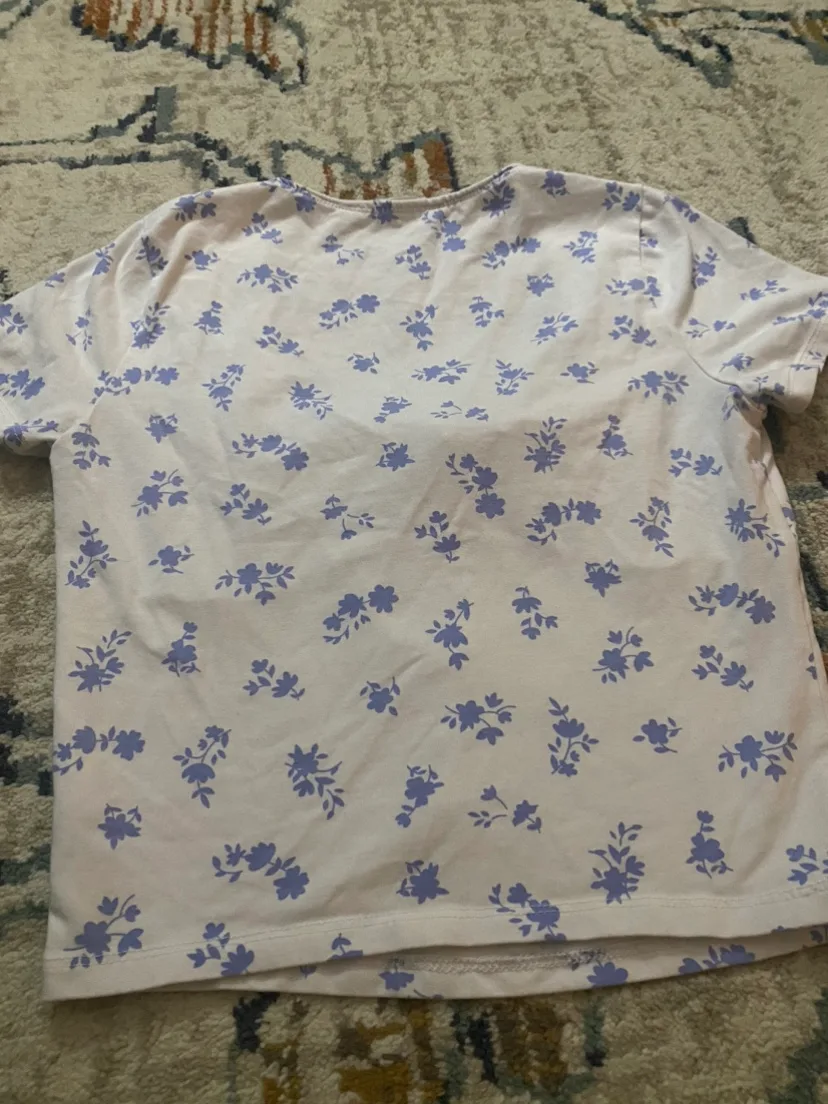 White Blue Floral Top with adjustable strings image indicator(4)
