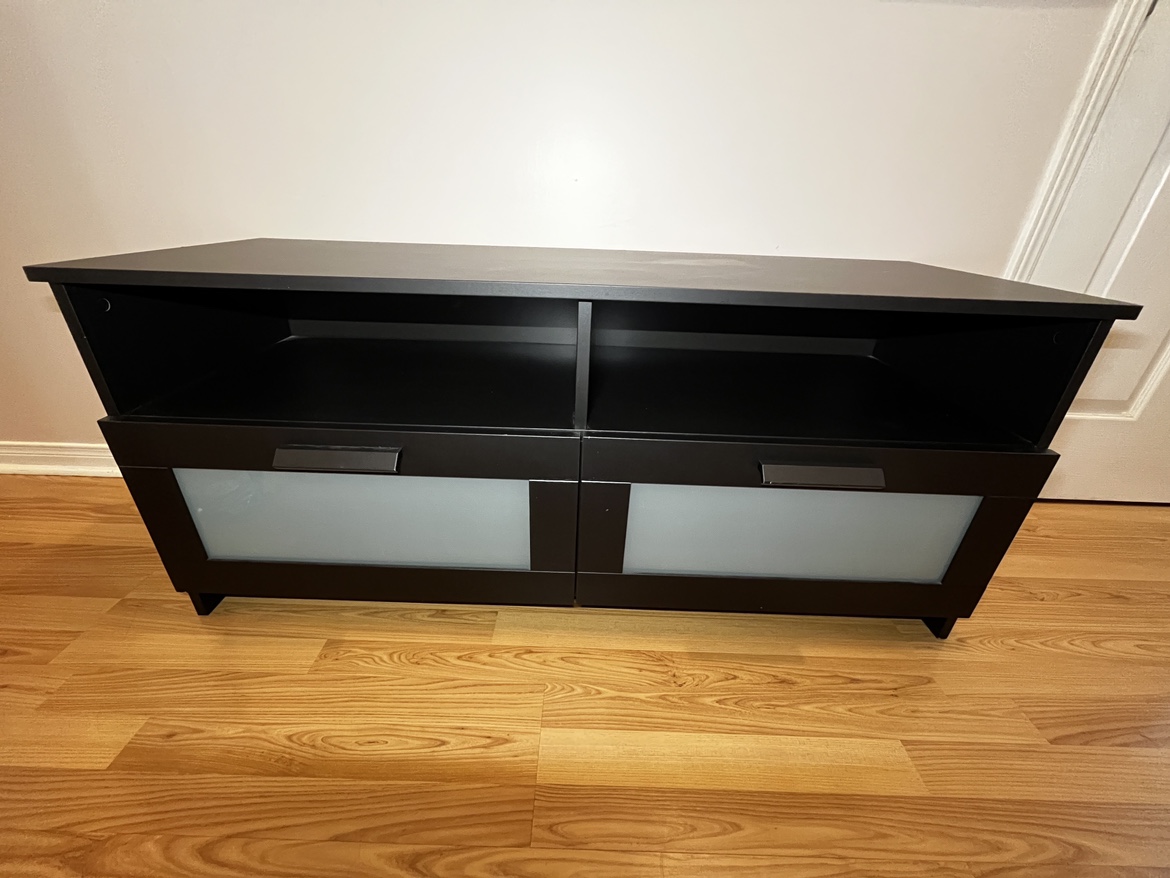 Black TV console with drawers - photo 2