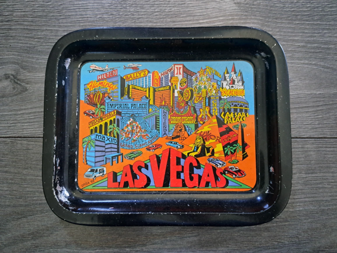Las Vegas Souvenir Tray Vintage 1993