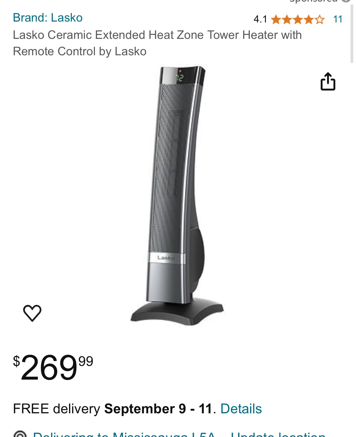 Lasko Ultra Ceramic Tower Heater - photo 4