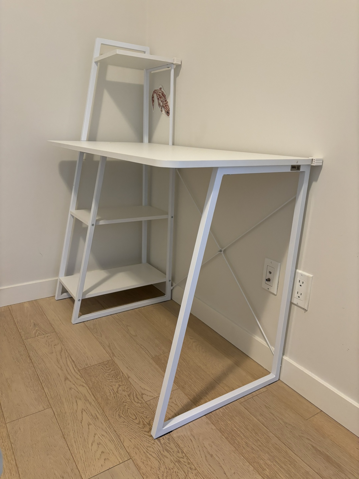 White Desk with Shelf - photo 4