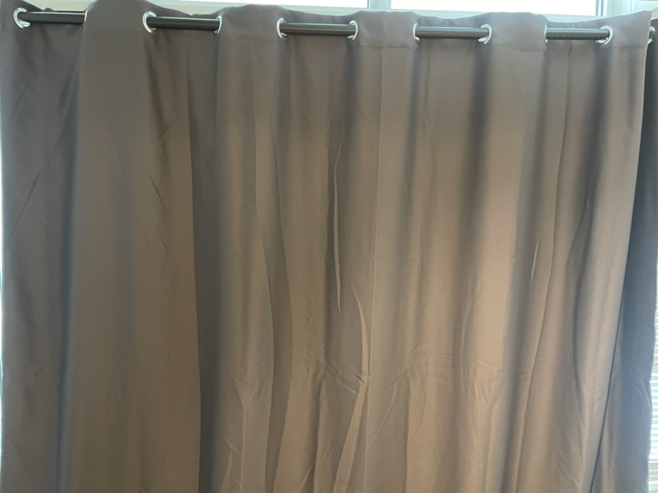 Grey curtain & Rod