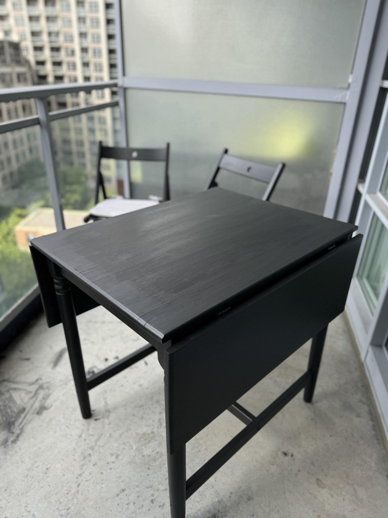 Black Drop Leaf Table with Chairs