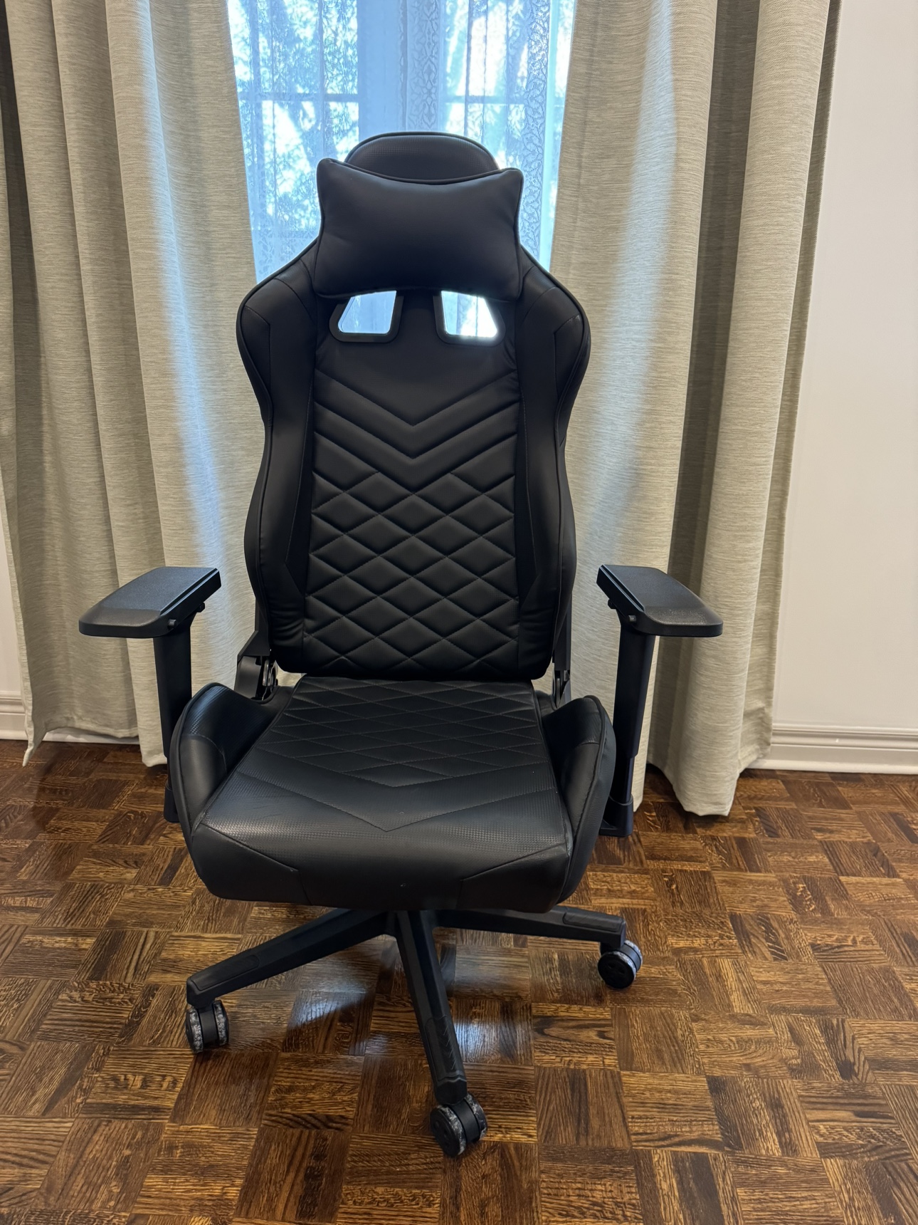 Gaming / Office Chair - Black PU Leather, 180° Recline
