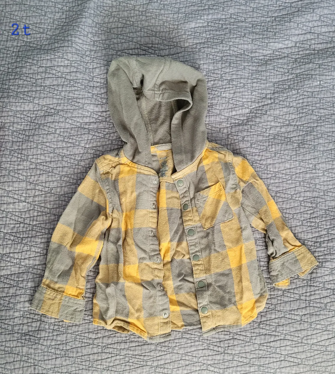 2T Baby Boys Plaid Button Up Shirt With Hoodie 2 Pack thumbnail