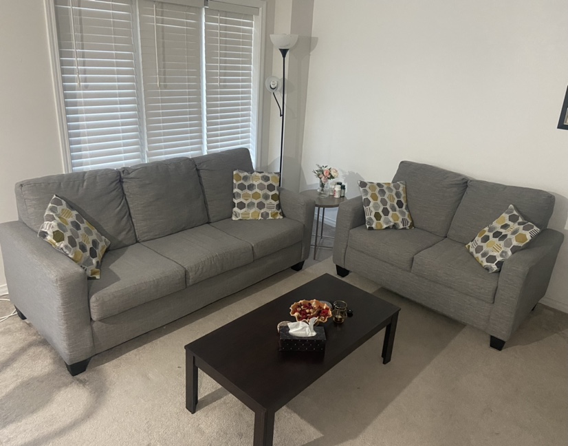 Gray Couch and Loveseat Set