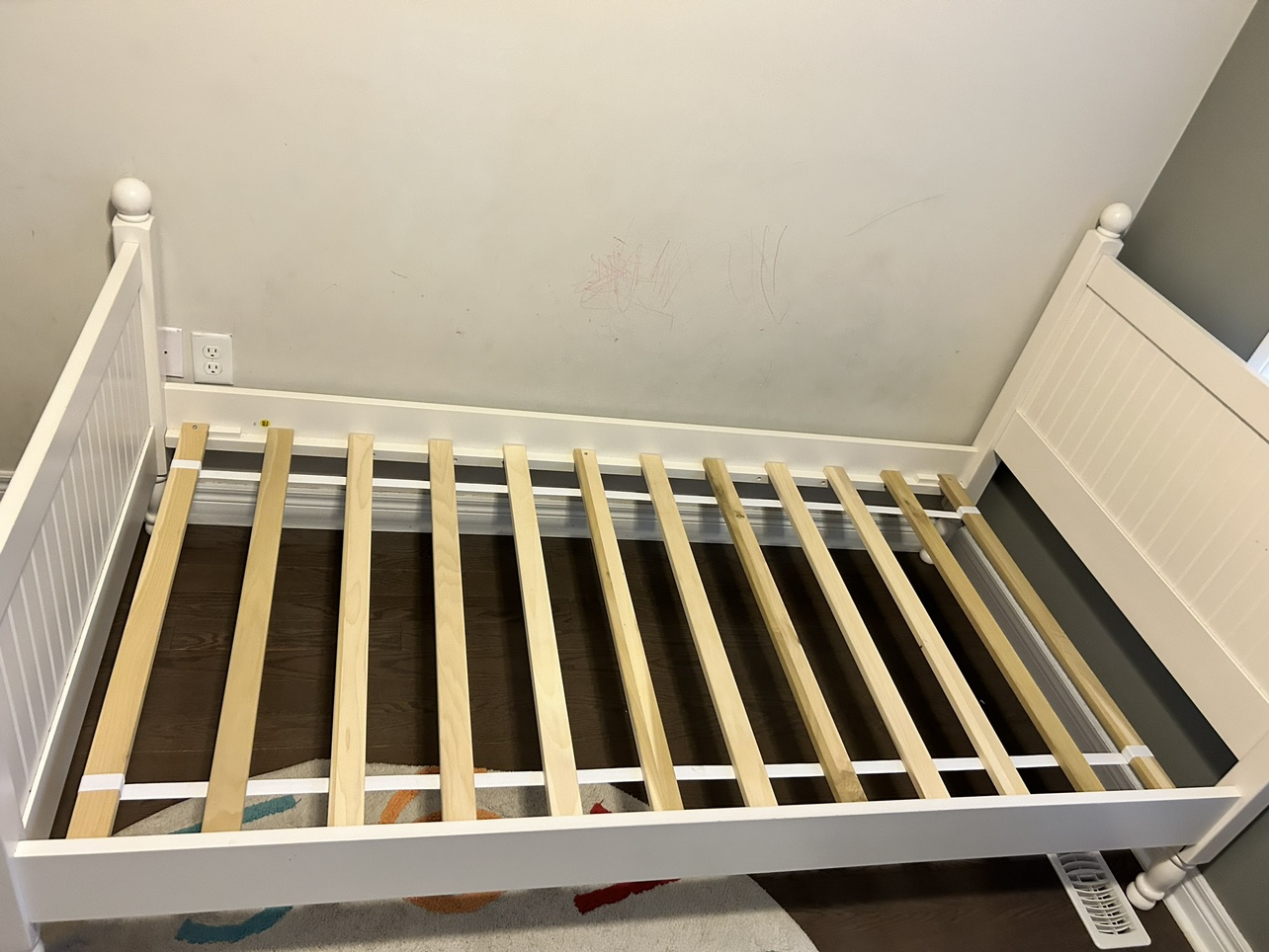 White Single Bed Frame - For Kids and Toddlers - photo 3