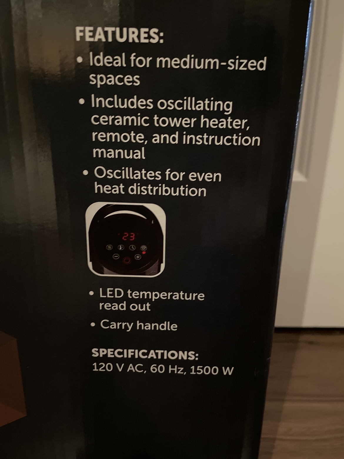 Noma Oscillating Ceramic Tower Heater - photo 2