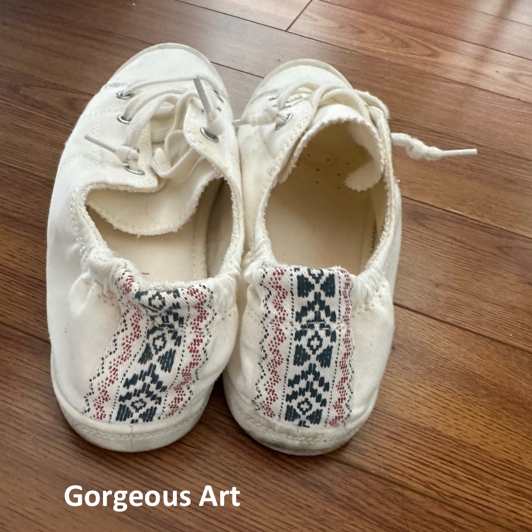 White Canvas Sneakers Size 10 - photo 3