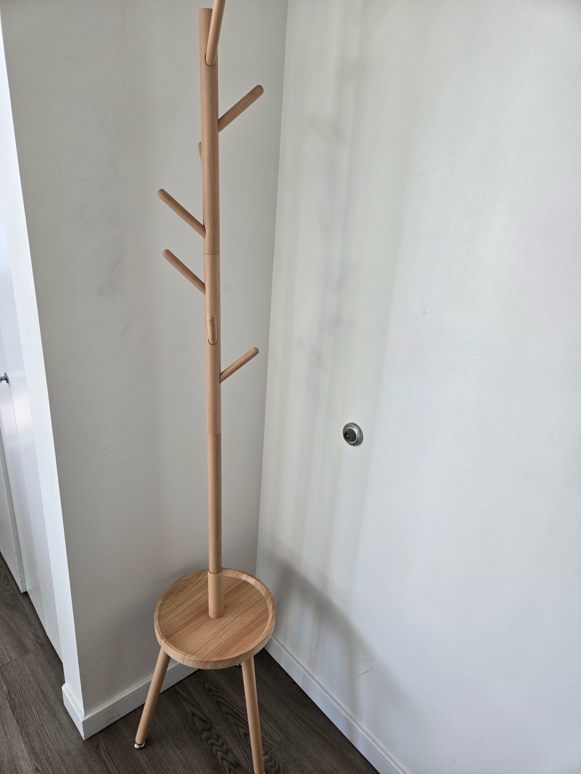 Coat Rack Wooden Coat Rack Stand with 8 Hooks