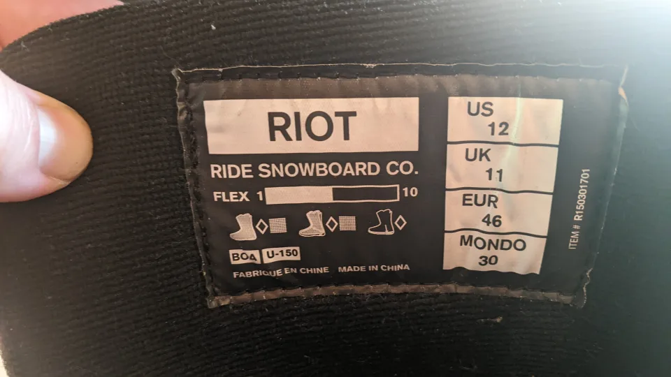RIDE RIOT Snowboard Boots MENS 12 EU 46 image indicator(3)
