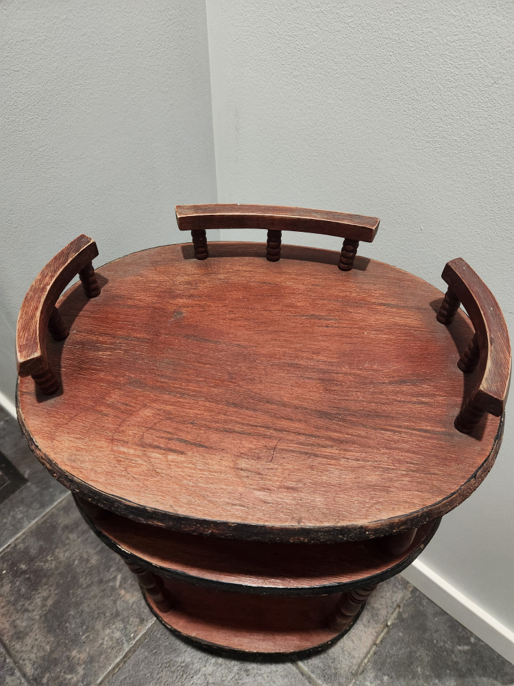 Rustic Three Tiered Wooden Side Table - photo 3