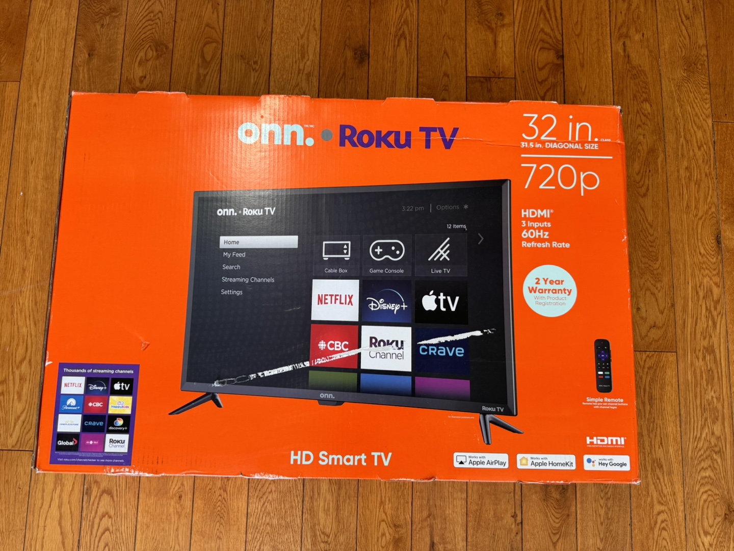 onn. Roku TV 32" 720p smart TV
