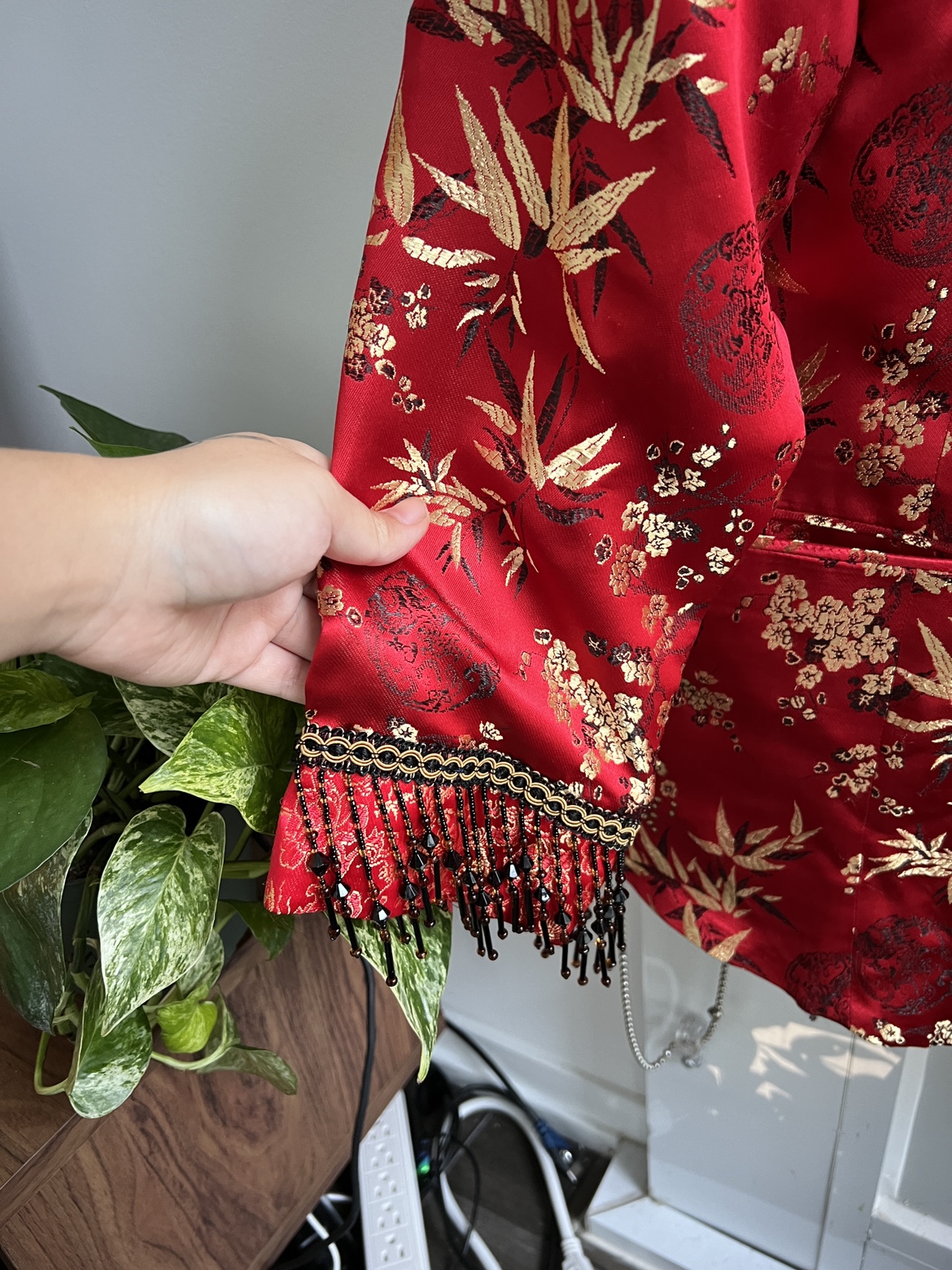 Red Chinese Jacket with Beading - photo 3