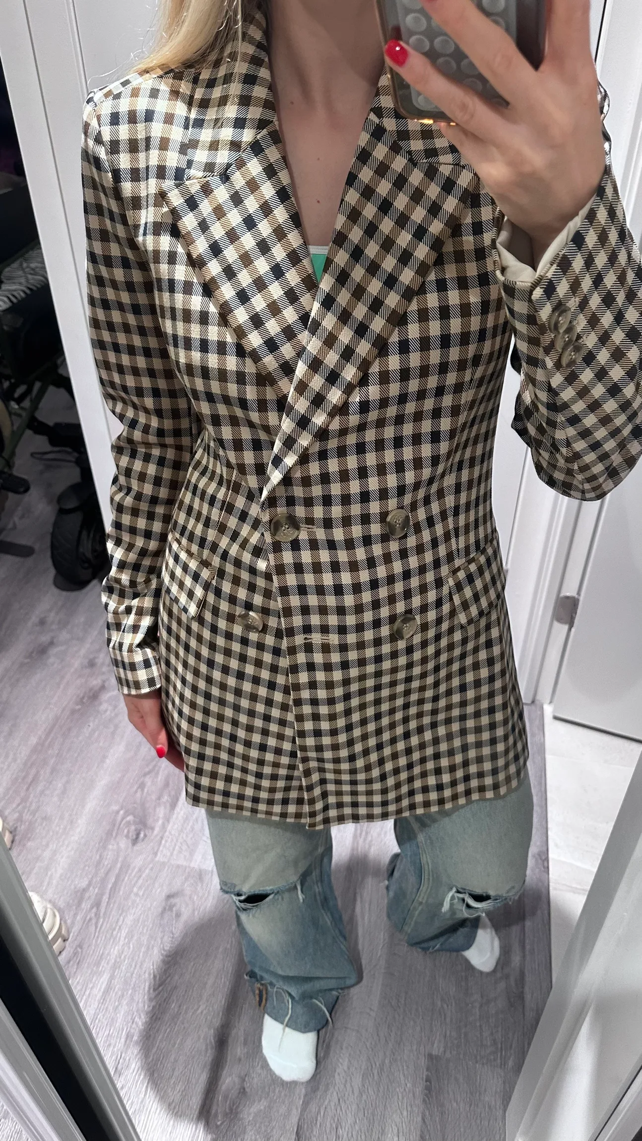 Brown and Black Gingham  H&M Blazer image indicator(5)