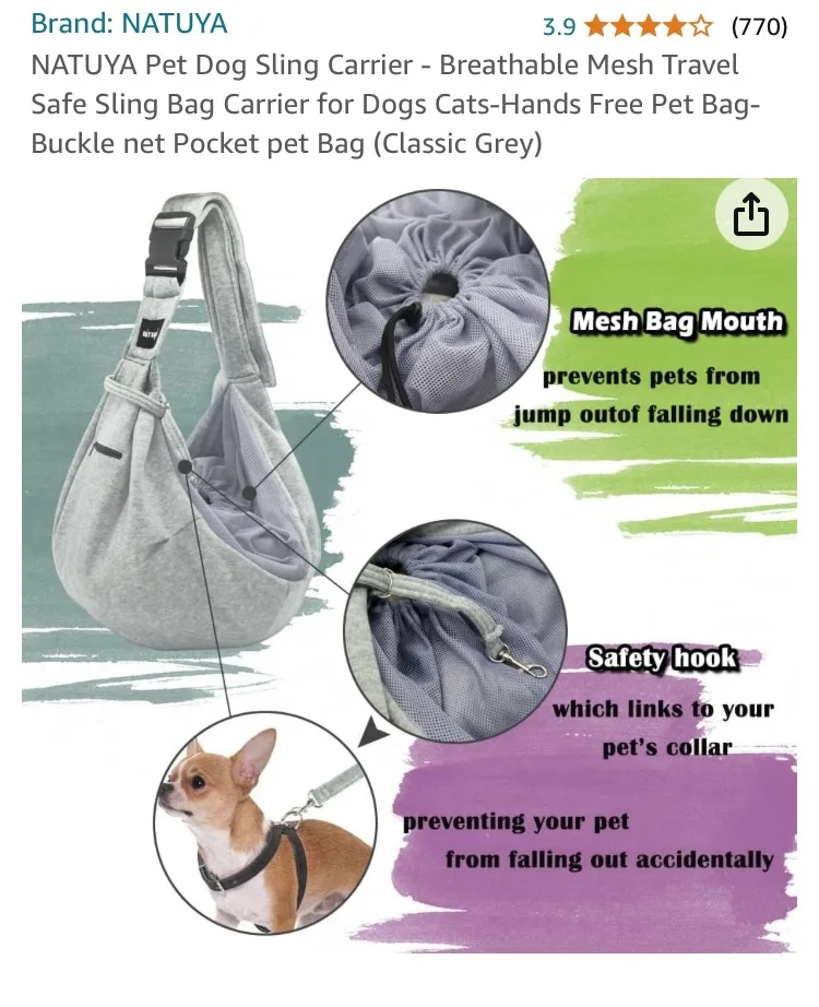 Pet Sling Carrier by NATUYA image indicator(6)