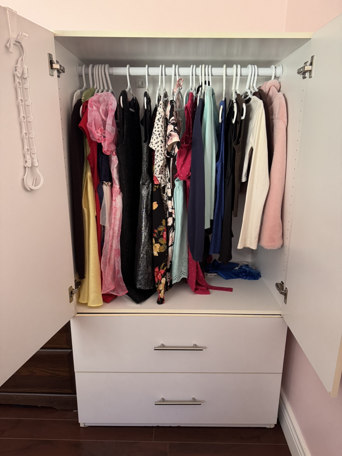 White Wardrobe with Two Drawers - photo 2