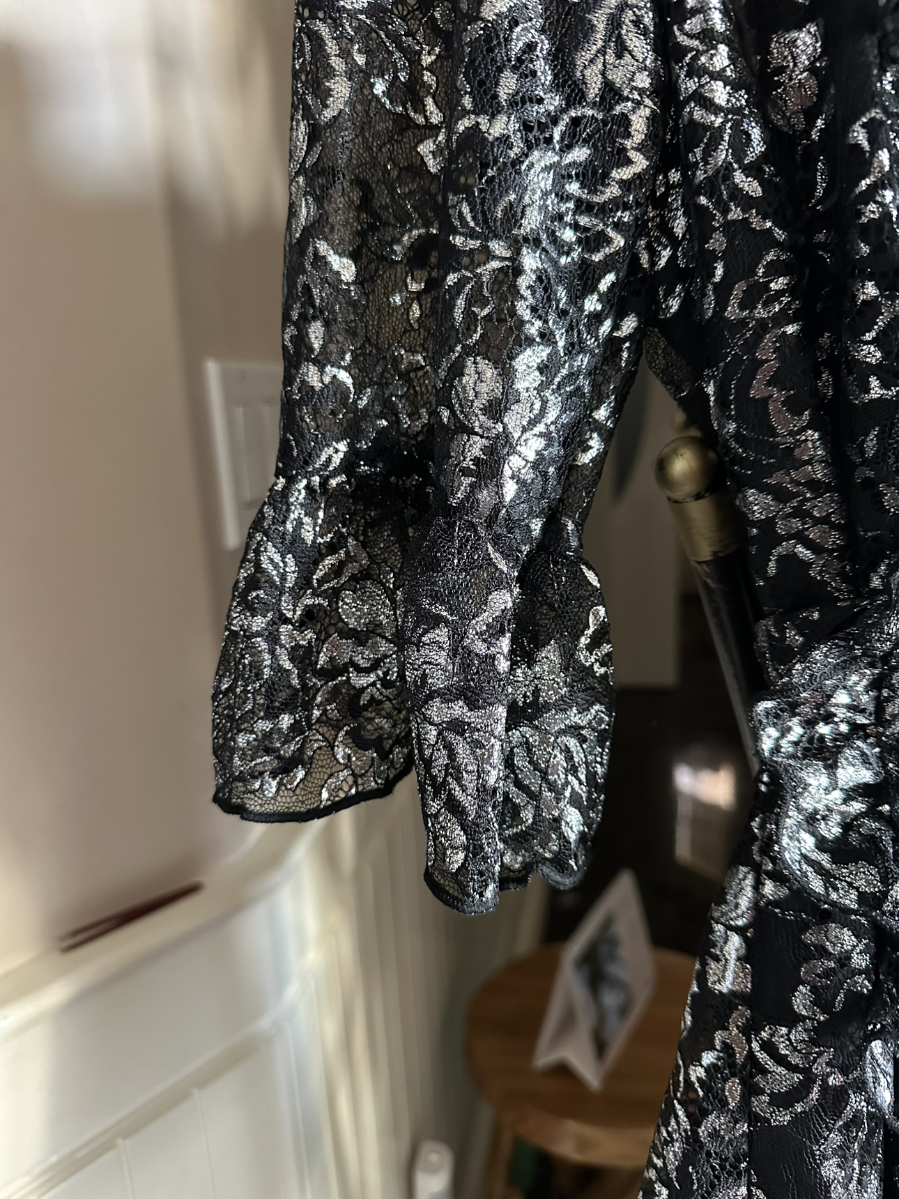 Black and Silver Lace Mini Dress - photo 5