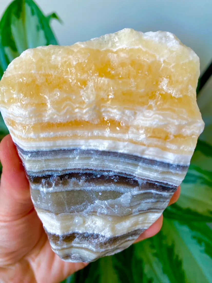 Banded Black Orange and White Calcite Crystal image indicator(4)