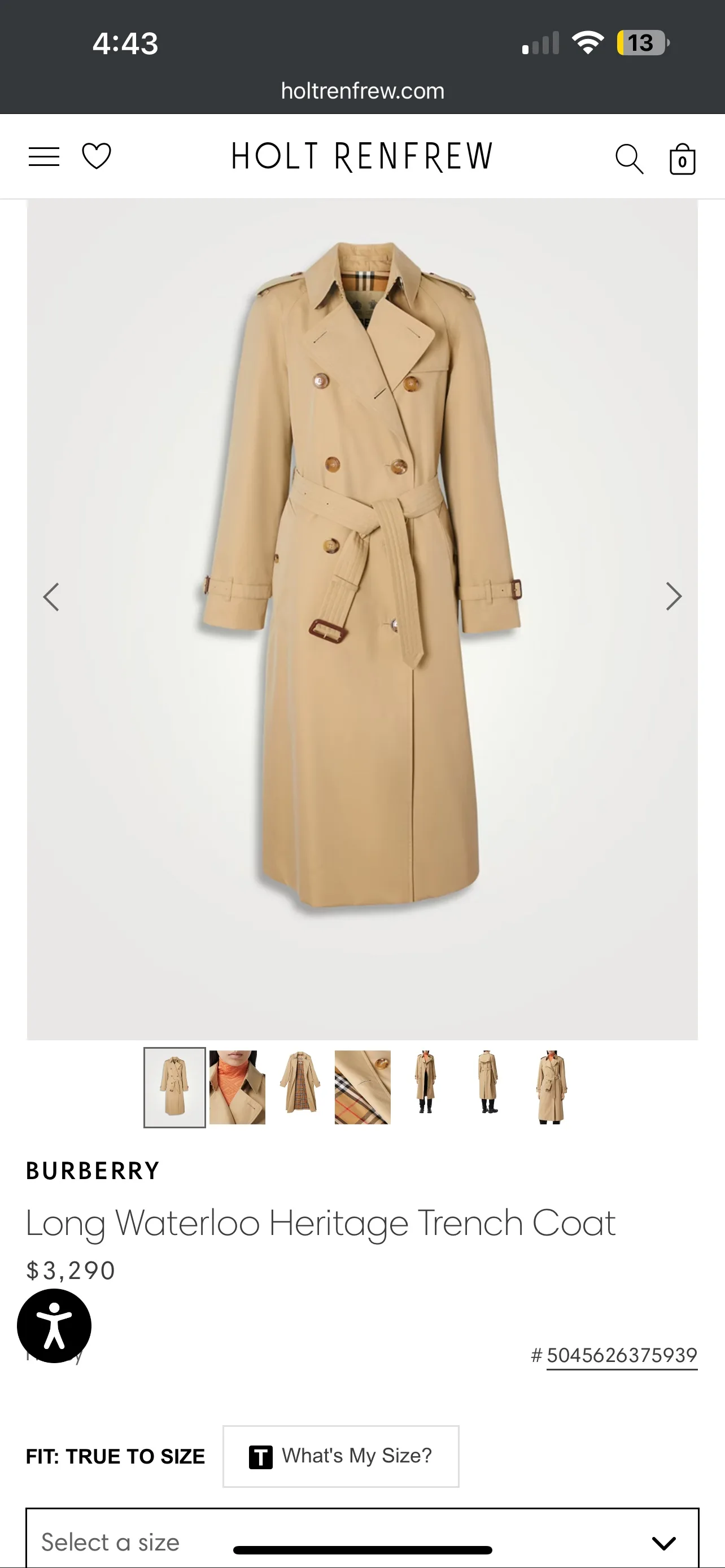 Burberry Long Waterloo Trench Coat US 2 thumbnail