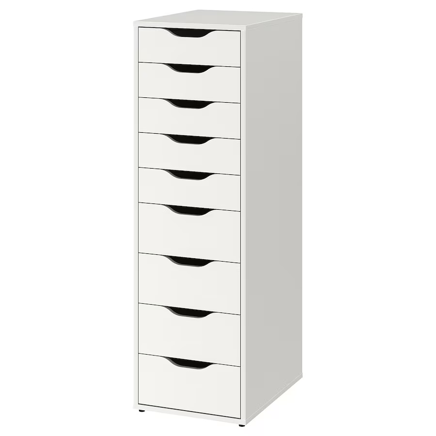 White 9-Drawer Storage Cabinet