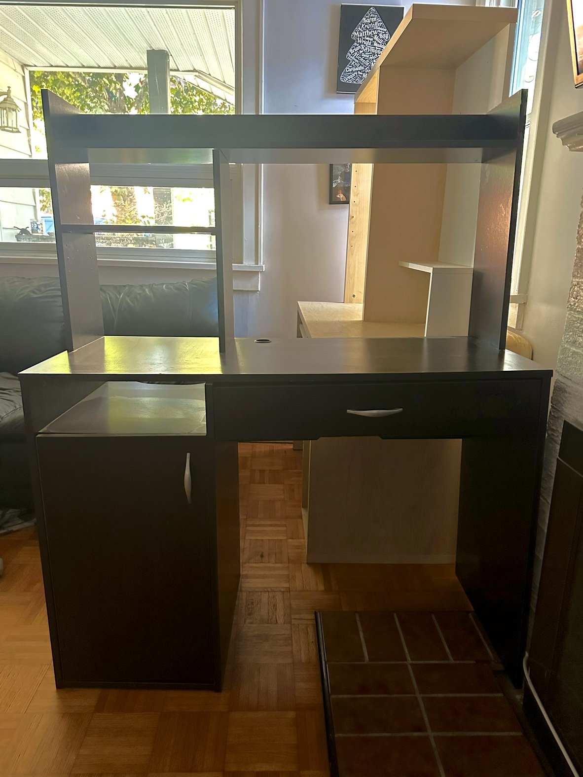 Black desk with shelf’s - photo 2
