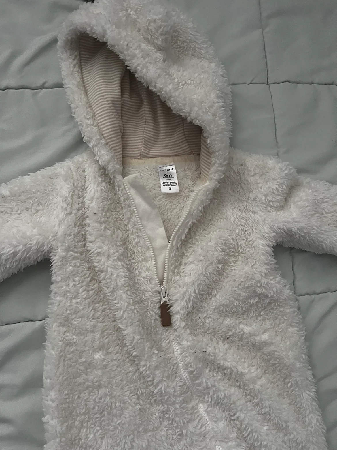 Baby Girl's White Fuzzy Onesie image indicator(2)