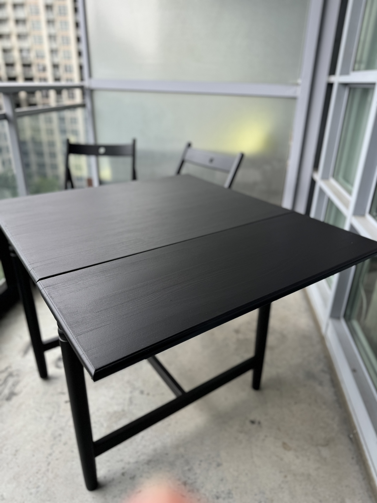 Black Drop Leaf Table with Chairs - photo 4