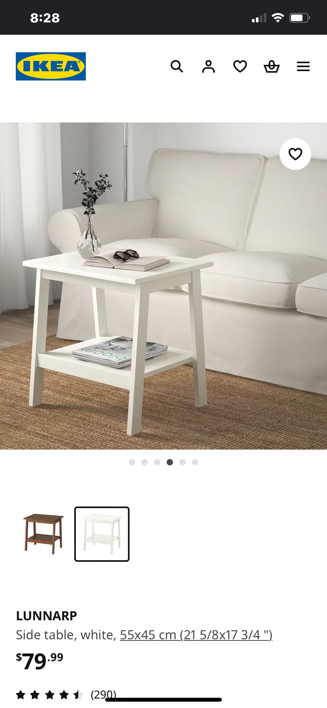 IKEA LUNNARP White Side Table - photo 2