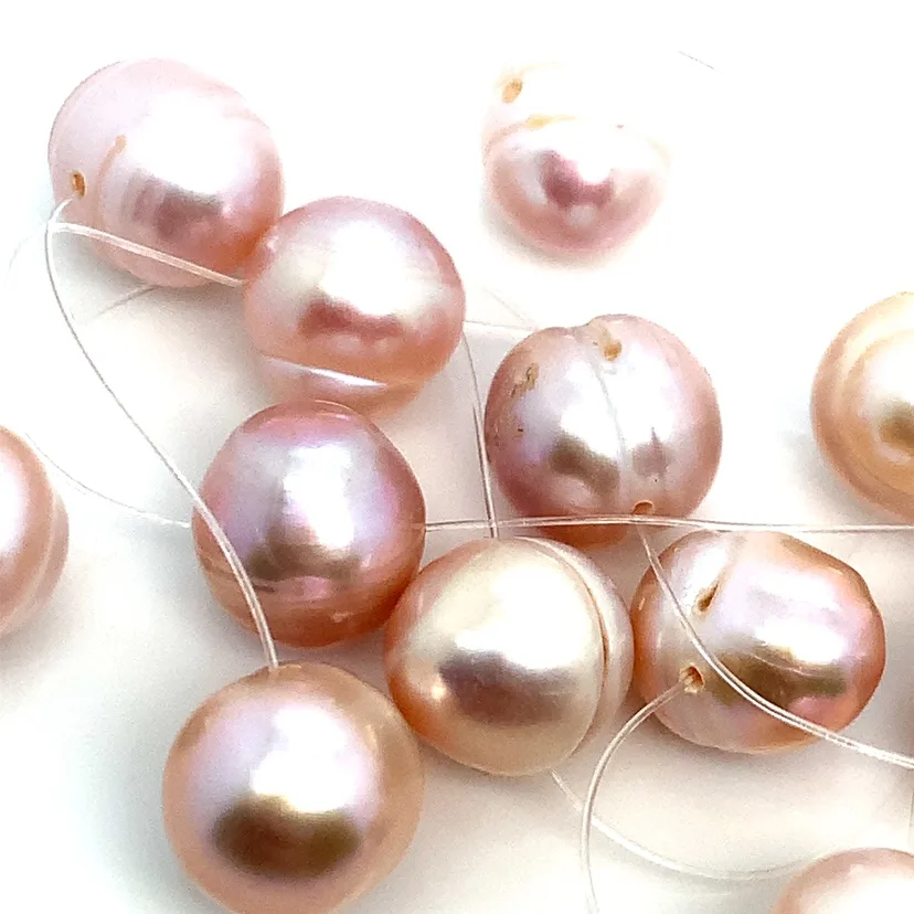 12 loose Freshwater Pink Pearls image indicator(2)