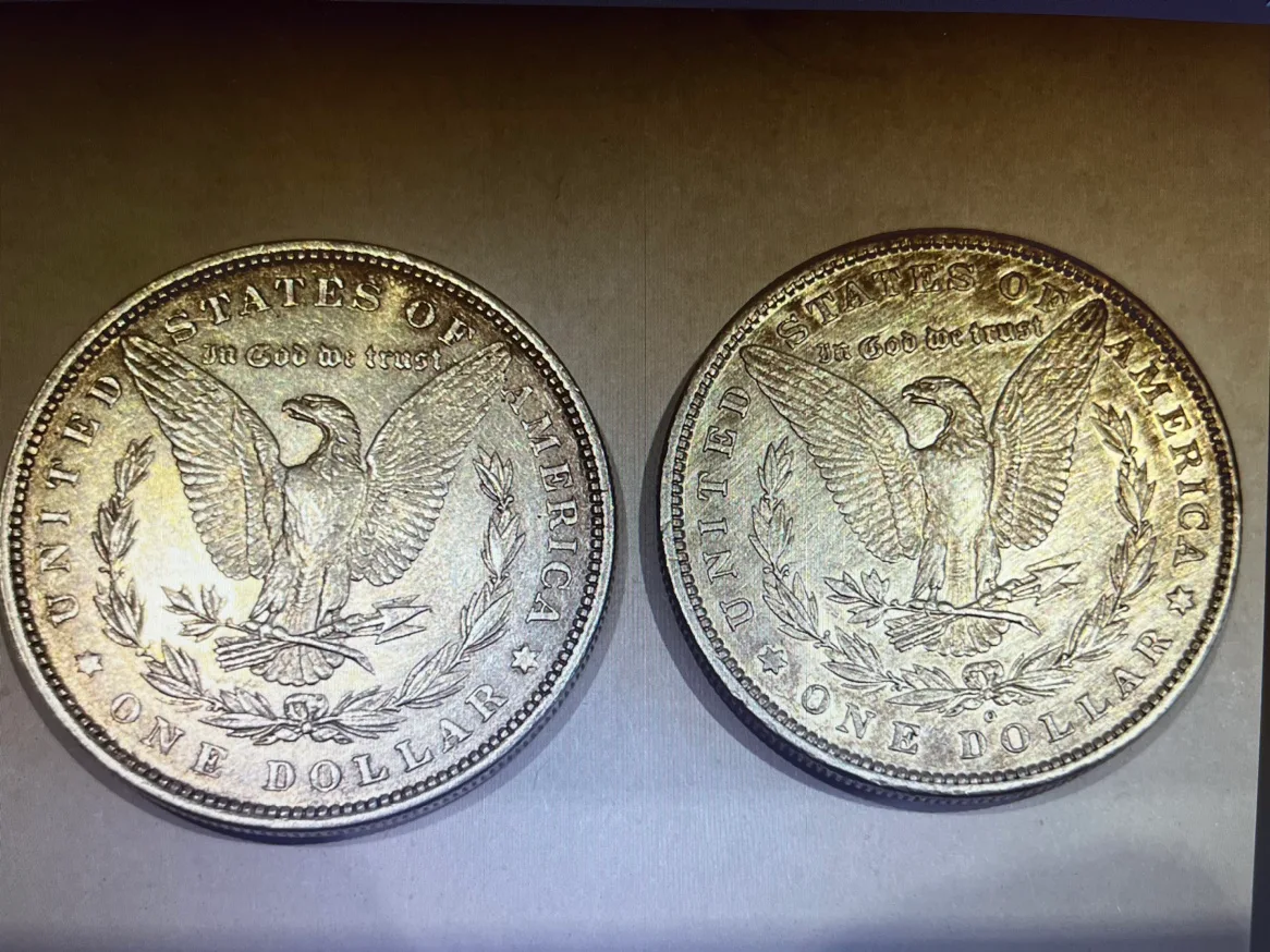 Two 1880 & 1880 O Morgan Silver Dollar image indicator(2)