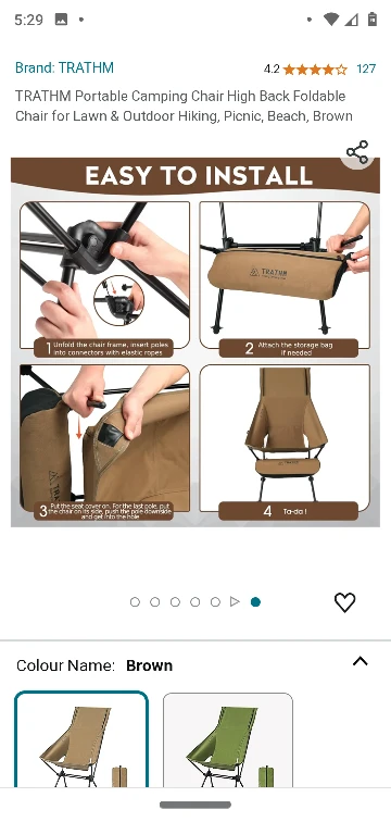 TRATHM Portable Collapsible Camping Chair - photo 3