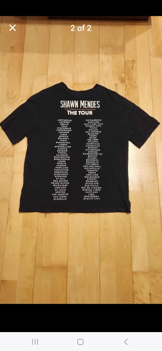 Shawn Mendes The Tour Black Rose Merch Tee/ T-shirt image indicator(2)