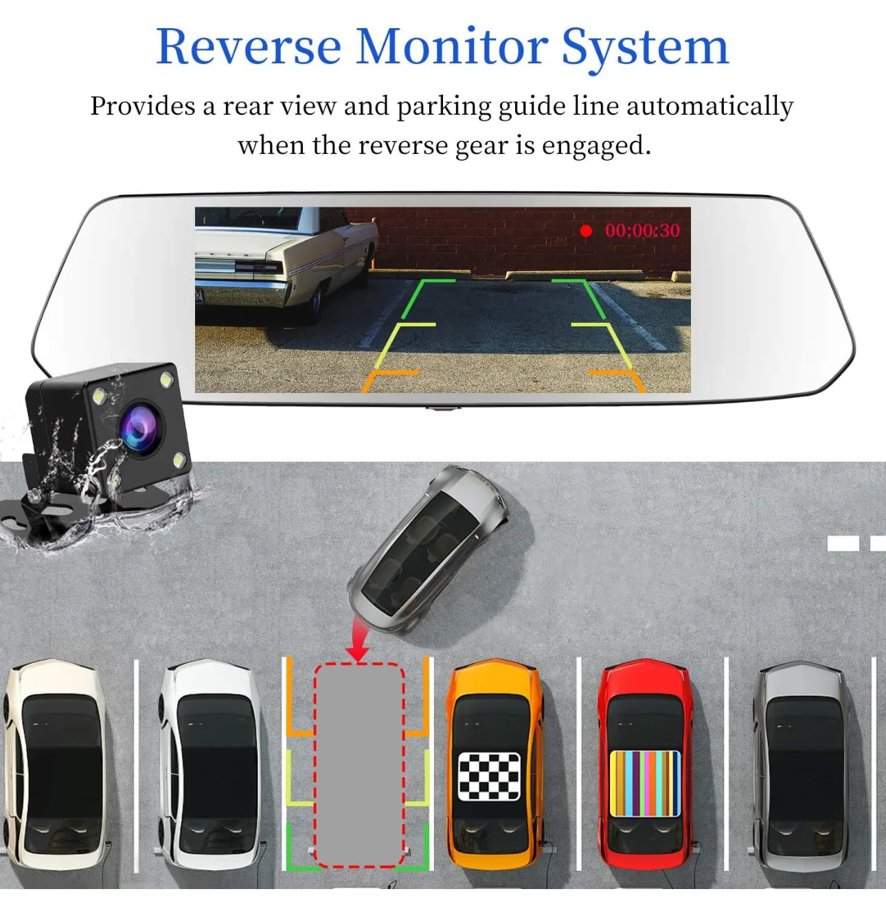 New * 7 in touch screen dash cam with rear camera image indicator(2)