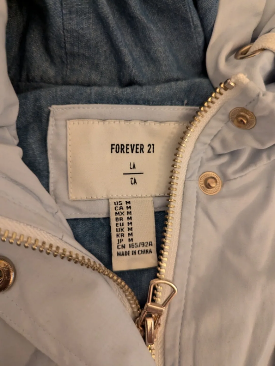 Forever 21 Light Blue Jacket - Size M image indicator(2)
