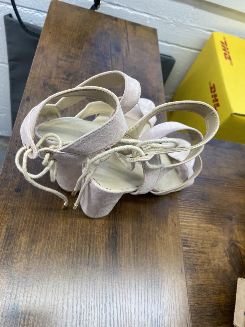 Baby Pink Lace-Up Heels