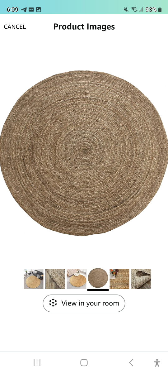 Brand new 4 feet round handcrafted  jute accent rug. - photo 4