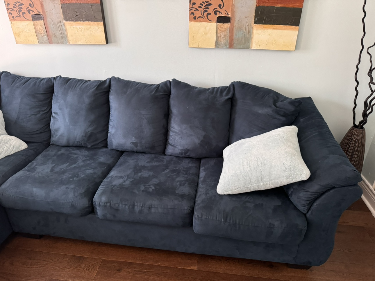 Blue Sectional Couch - photo 3