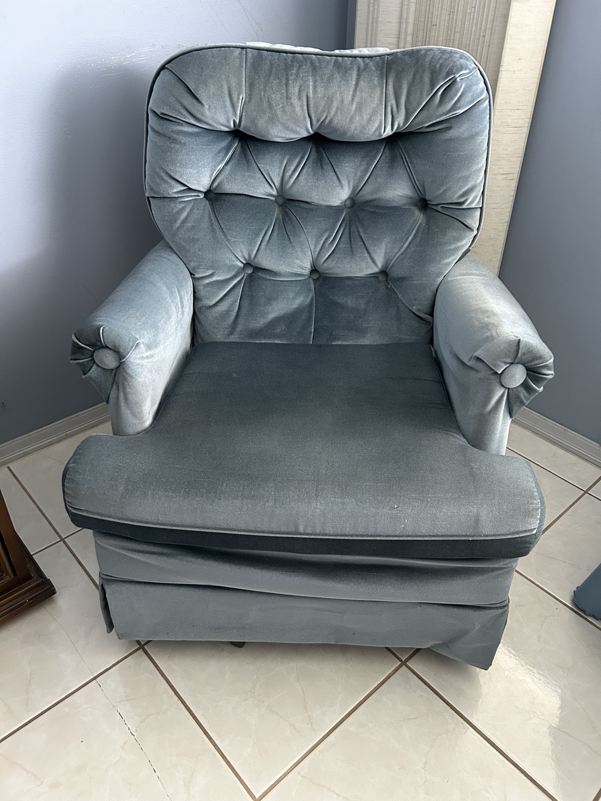 Blue Swivel Rocking Chair