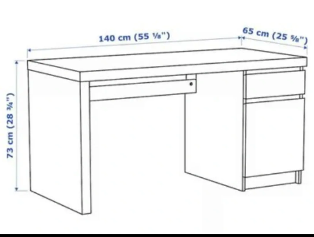 IKEA MALM Desk White (140 x 65 cm) image indicator(3)