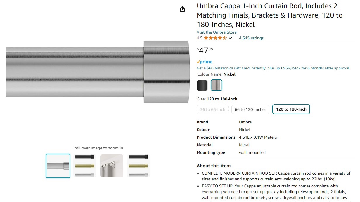1-inch Curtain Rod - photo 2