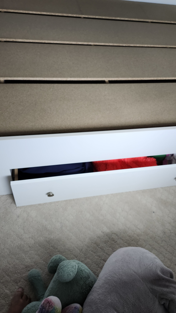 White Platform Bed Frame with Storage Drawer - photo 2