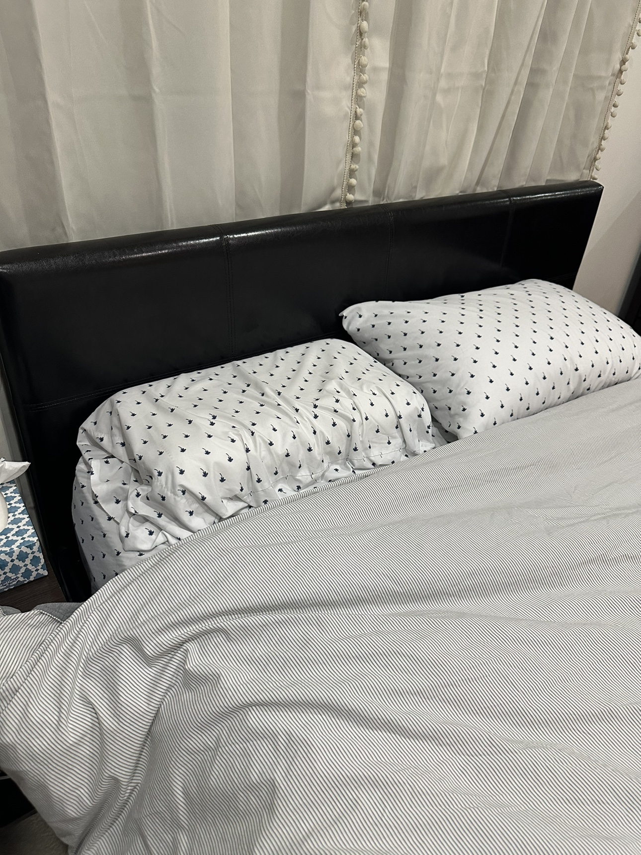 Black Leather Bed Frame - photo 2