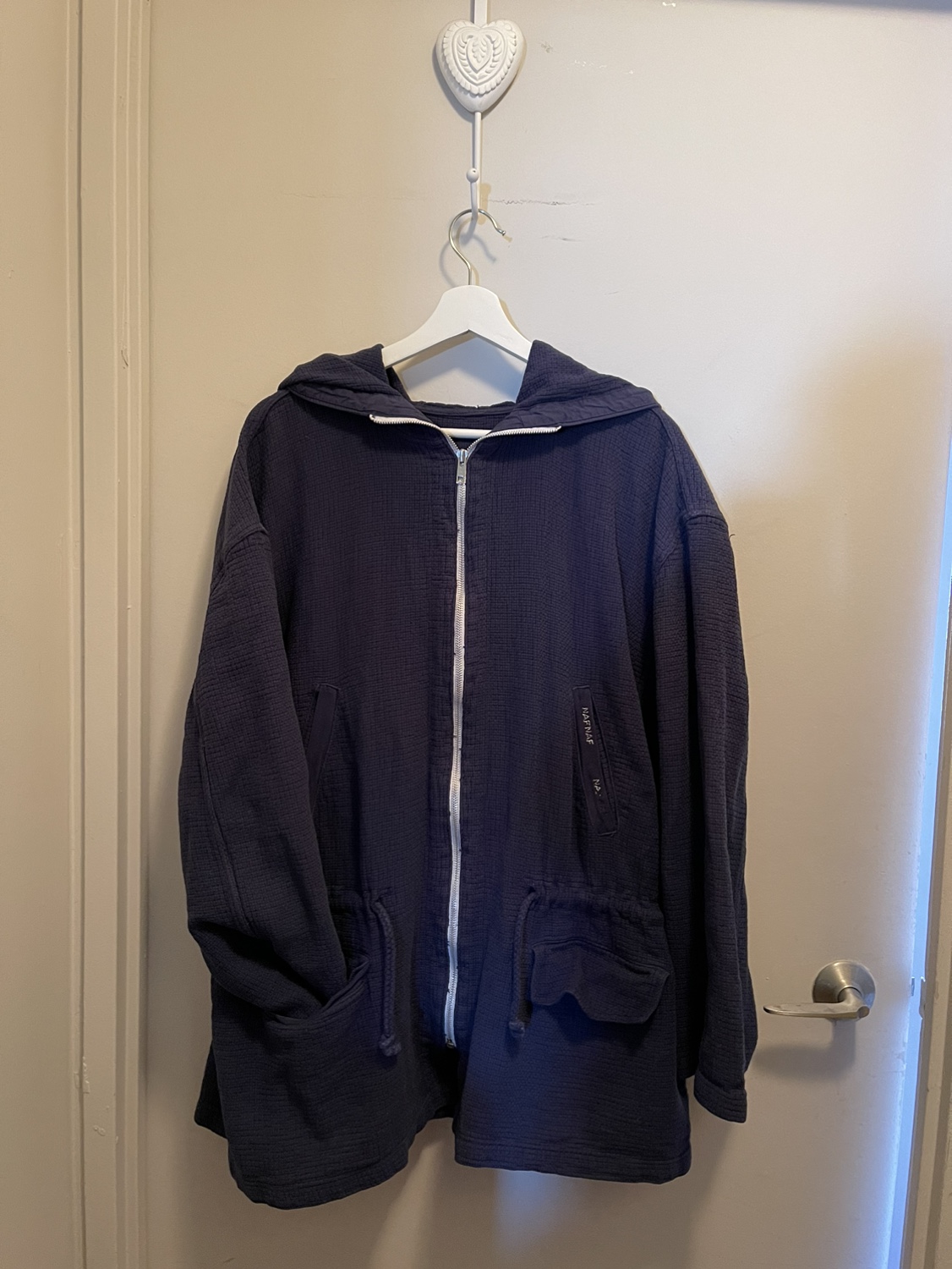 Vintage Naf Naf Navy Blue Zip-Up Adirondak Hoodie - photo 2