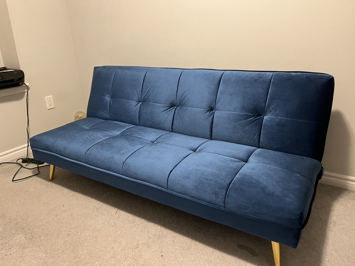 Blue Velvet sofa bed